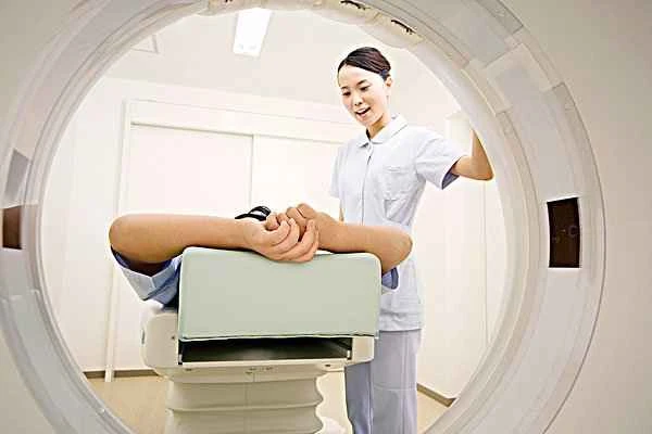 What does a scrotum CT scan examine?